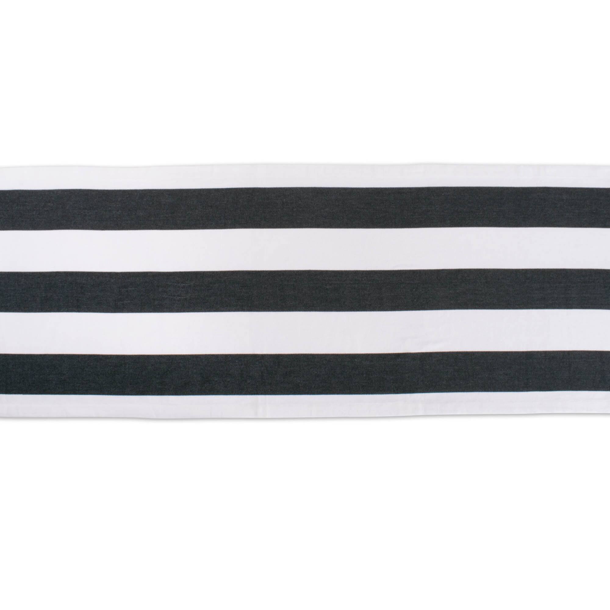 Black/White Dobby Stripe Table Runner 18" x 108"